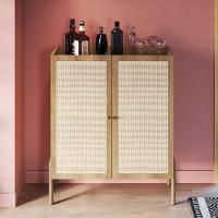 Armário Bar Para Sala 2 Portas 93cm Pés Madeira Moss A03 Hanover Roble - 2