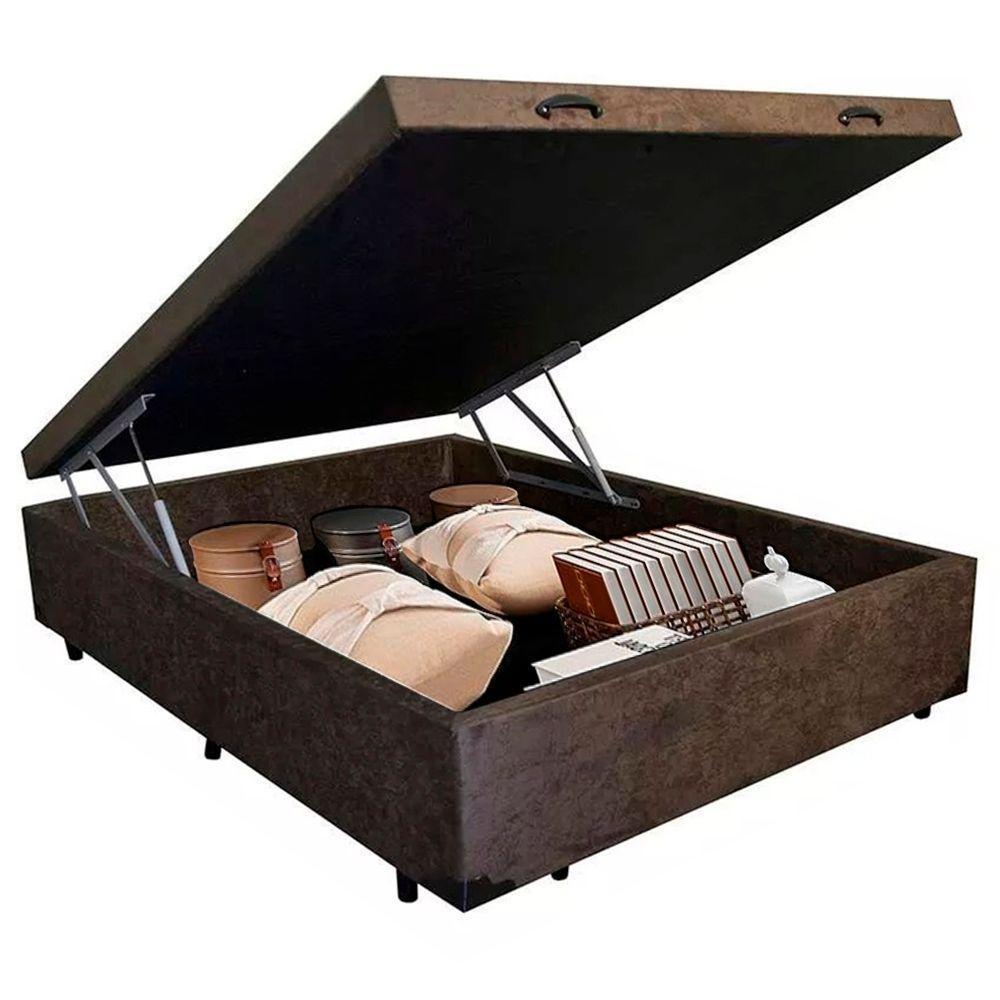 Cama Box Baú Viúva Sereneprime Suede Marrom 44x128x188 - 2