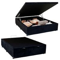 Cama Box Baú Viúva Sereneprime Suede Preto 44x128x188 - 1
