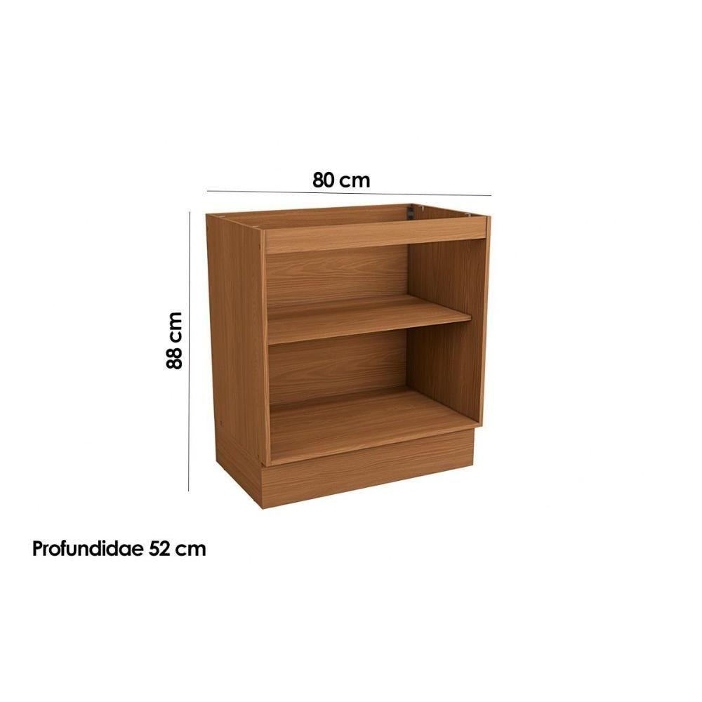 Balcão de Cozinha Ciela R625 c/ 2 Portas s/ Tampo 80cm Canela - Kappesberg - 4