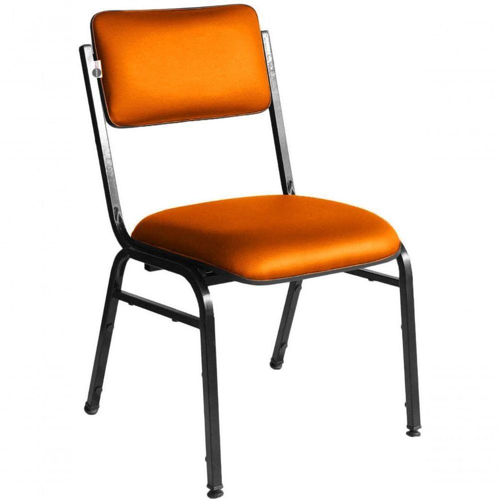 Kit Com 3 Cadeiras Para Auditórios Linha Hotel Smart Laranja - 1