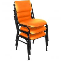 Kit Com 3 Cadeiras Para Auditórios Linha Hotel Smart Laranja - 2