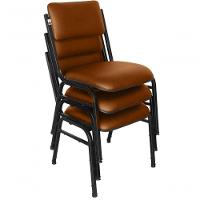 Kit Com 3 Cadeiras Para Auditórios Linha Hotel Smart Marrom - 2