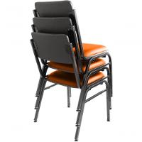 Kit Com 3 Cadeiras Para Auditórios Linha Hotel Smart Marrom - 3