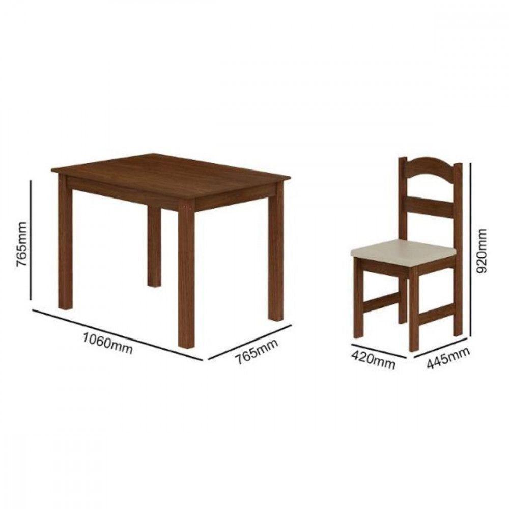 Mesa Arauna Com 4 Cadeiras Primavera Freijo-bege - 3