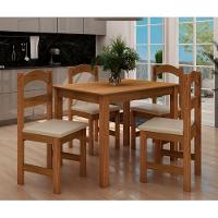 Mesa Arauna Com 4 Cadeiras Primavera Freijo-bege - 1