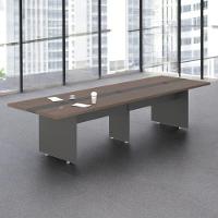 Mesa De Reunião 8 Lugares Com Faixa Bari Freijó Preto - 1