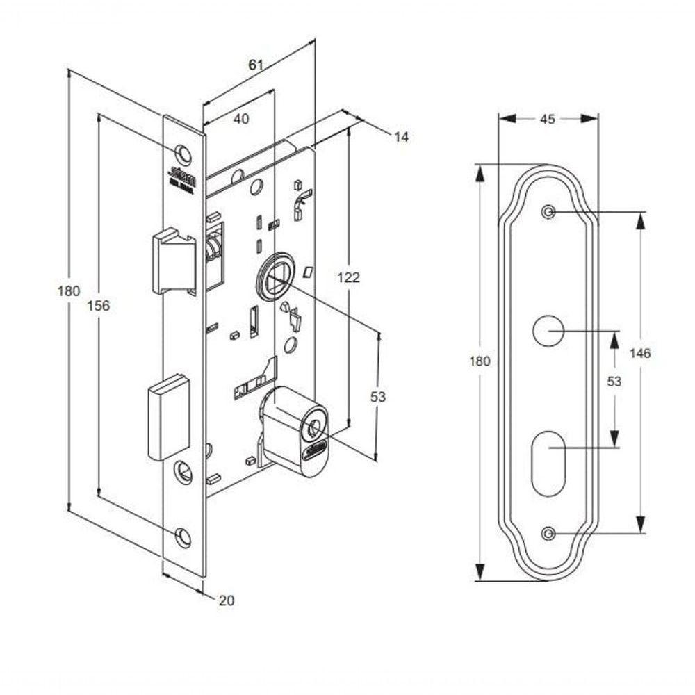 Fechadura Externa Fano 803-03 Com Espelho Inox - Stam - 2
