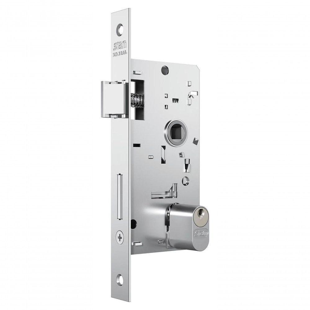 Fechadura Externa Fano 803-03 Com Espelho Inox - Stam - 3