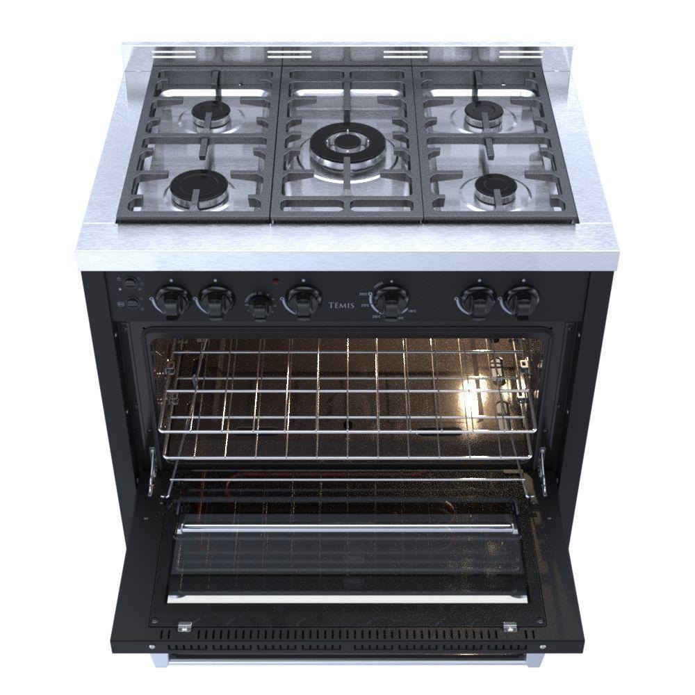 Fogão 5 Bocas Venax Temis A Gás Mesa De Inox 127V Preto - 3