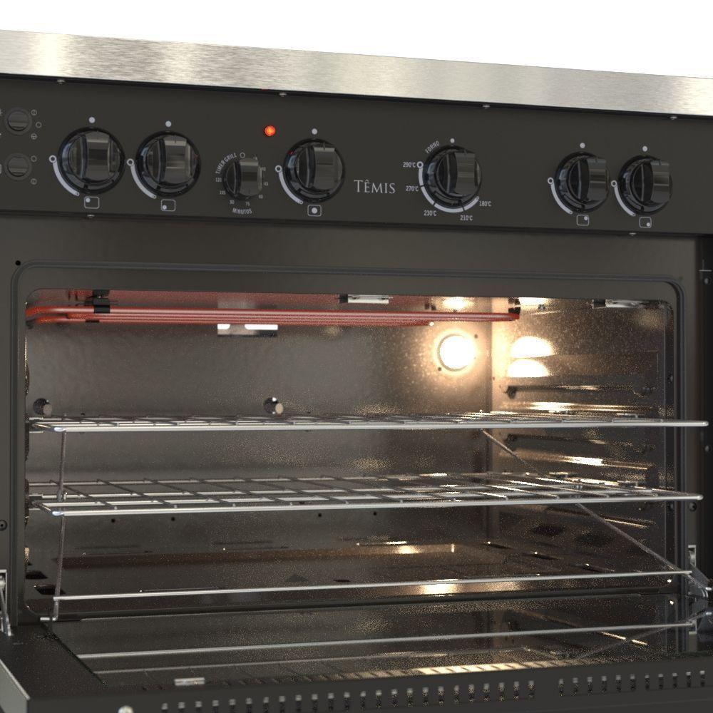 Fogão 5 Bocas Venax Temis A Gás Mesa De Inox 127V Preto - 4