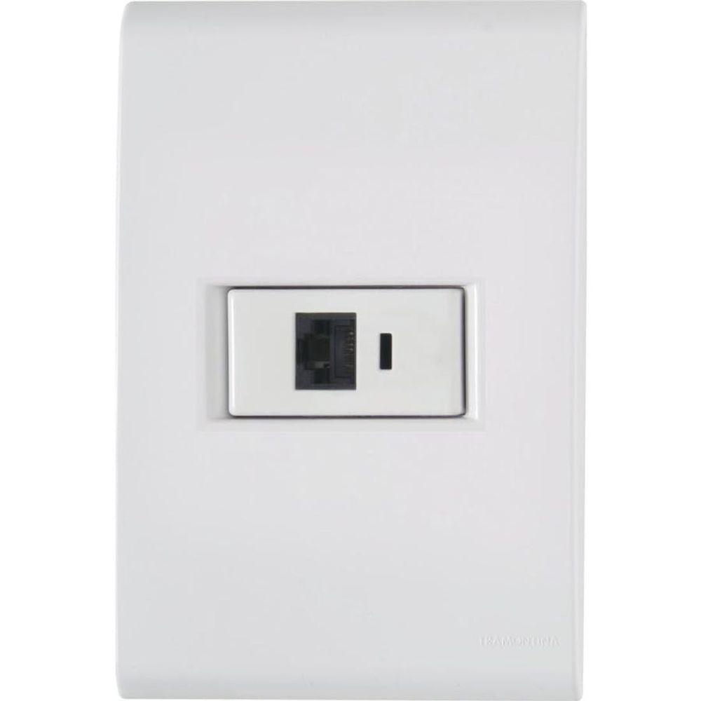Conjunto 4 X 2 Com 1 Tomada Rj45 Cat, 6 Liz Branco - Tramontina - 1