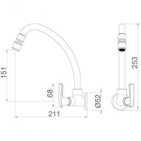 Torneira Para Cozinha De Parede Com Bica Móvel One Cromado 1/2 - 3