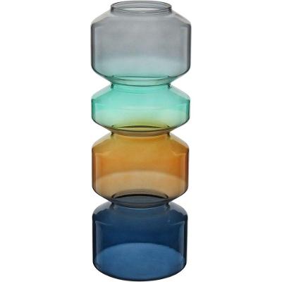 Vaso Geométrico Home&co 4 Elos Vidro 28x10x10cm Multicolorido