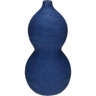 Vaso Decorativo Enfeite Casa Aparador Esferas Home&co Cerâmica 28x14x14cm Azul