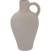 Vaso Decorativo Enfeite Casa Cerâmica 25x15x15cm Bege - 1