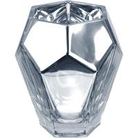 Vaso Decorativo Enfeite Casa Geométrico Home&co Vidro 20x17x17cm Prata - 1
