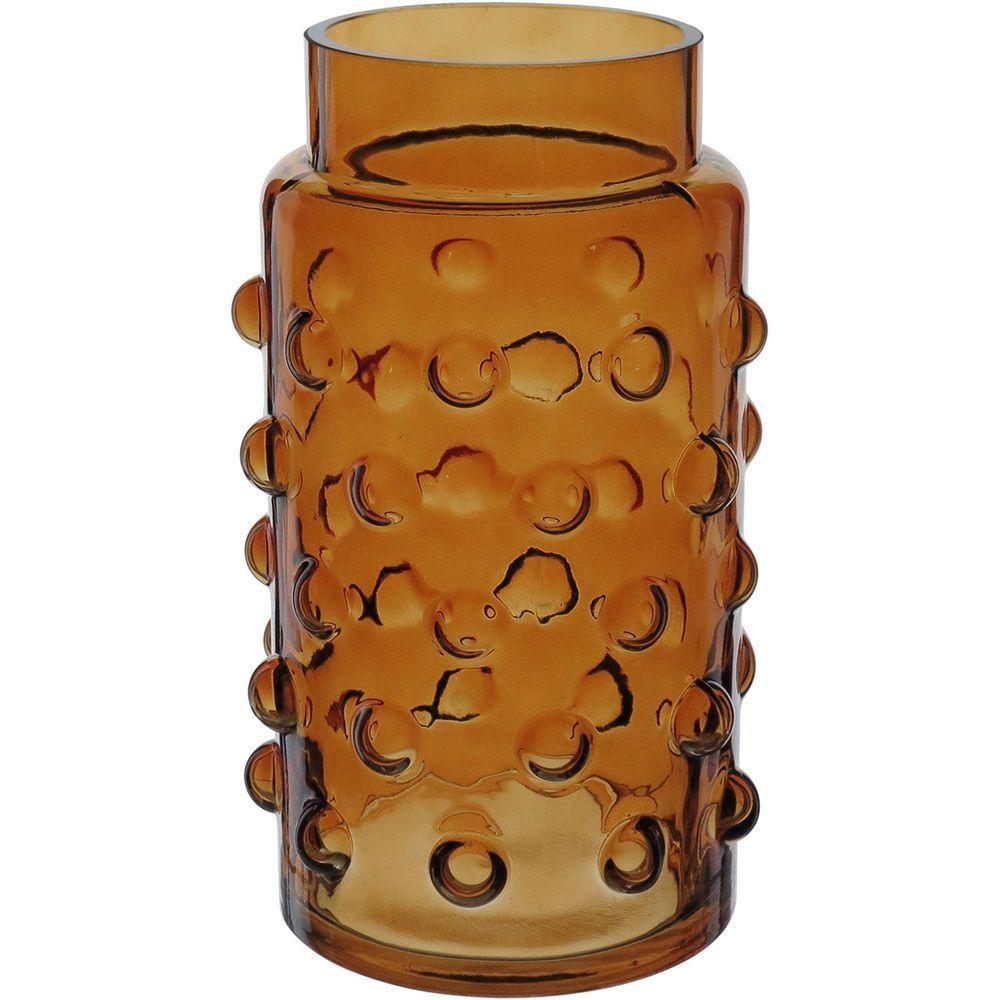 Vaso Decorativo Enfeite Casa Dots Home&co Vidro 22x11x11cm âmbar - 1