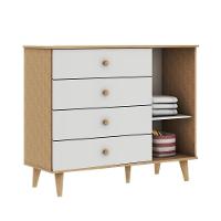 Quarto De Bebê Berço 3 Em 1 Retrô Ludmila Cômoda Com Fraldário Ligia Off White Carolina Baby - 3