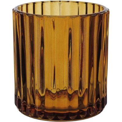 Castiçal Decorativo Porta Vela Home&co Vidro 8x7x7cm âmbar
