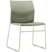 Cadeira Empilhável Fixa Link F02 Base Aço Verde - Lyam Decor - 1