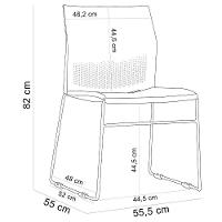 Cadeira Empilhável Fixa Link F02 Base Aço Nude - Lyam Decor - 2