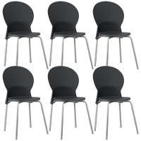 Kit 06 Cadeiras Para Sala De Jantar Cozinha Mond F02 Base Aço Cinza Preto - Lyam Decor - 1