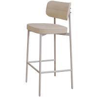 Kit 02 Banquetas Alta Bar Cozinha Sala De Jantar Aço Branco Kaira C01 Linho Areia - Lyam Decor - 5