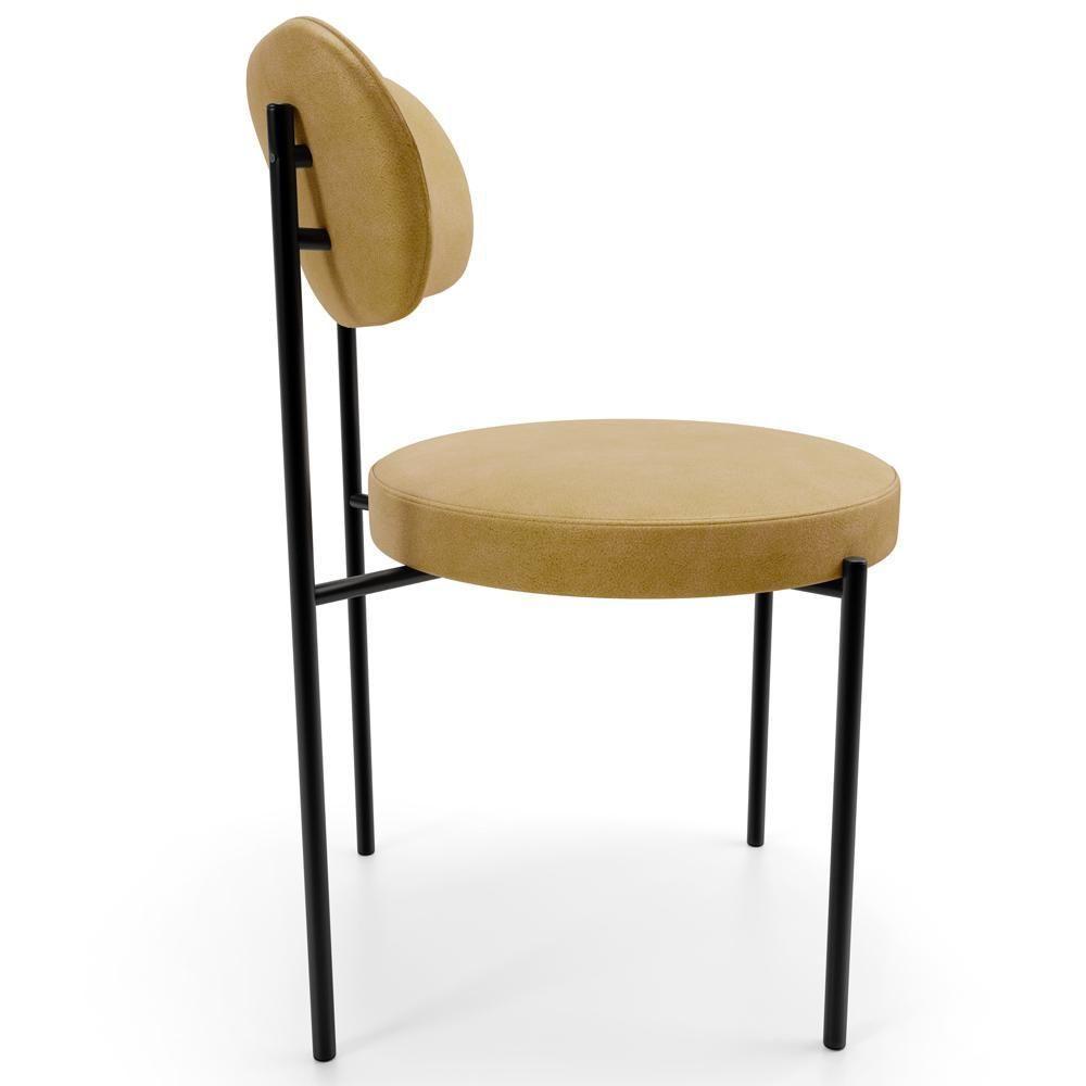 Cadeira Decorativa Estofada Para Sala De Jantar Louise L02 Couríssimo Fendi - Lyam Decor - 3