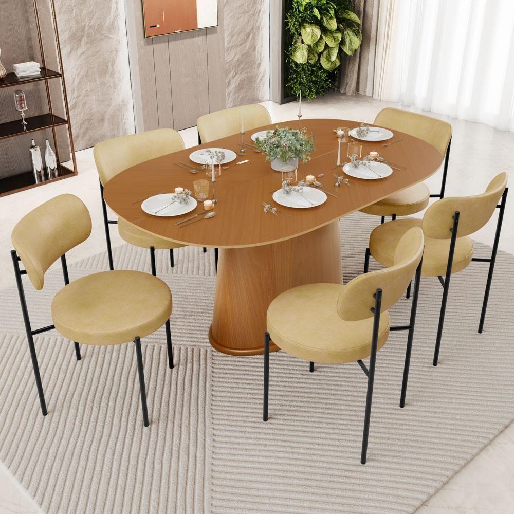 Cadeira Decorativa Estofada Para Sala De Jantar Louise L02 Couríssimo Fendi - Lyam Decor - 7