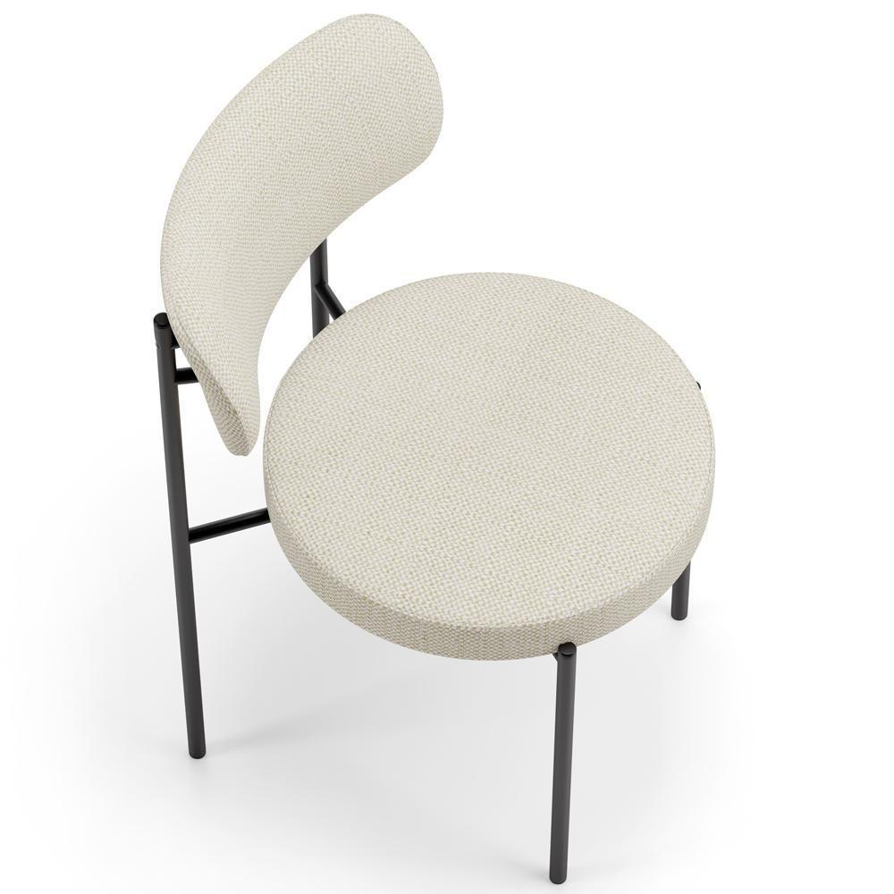 Cadeira Decorativa Estofada Para Sala De Jantar Louise L02 Linho Champagne - Lyam Decor - 8