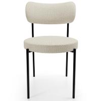 Cadeira Decorativa Estofada Para Sala De Jantar Louise L02 Linho Champagne - Lyam Decor - 5