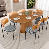 Kit 06 Cadeiras Estofadas Para Sala De Jantar Louise L02 Couríssimo Whisky Pied Poule - Lyam Decor - 8