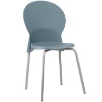 Cadeira Para Sala De Jantar Cozinha Mond F02 Base Aço Branco Azul - Lyam Decor - 1