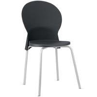 Cadeira Para Sala De Jantar Cozinha Mond F02 Base Aço Branco Preto - Lyam Decor - 1