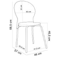 Cadeira Para Sala De Jantar Cozinha Mond F02 Base Aço Branco Vermelho - Lyam Decor - 2