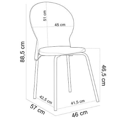 Cadeira Para Sala De Jantar Cozinha Mond F02 Base Aço Cinza Azul - Lyam Decor