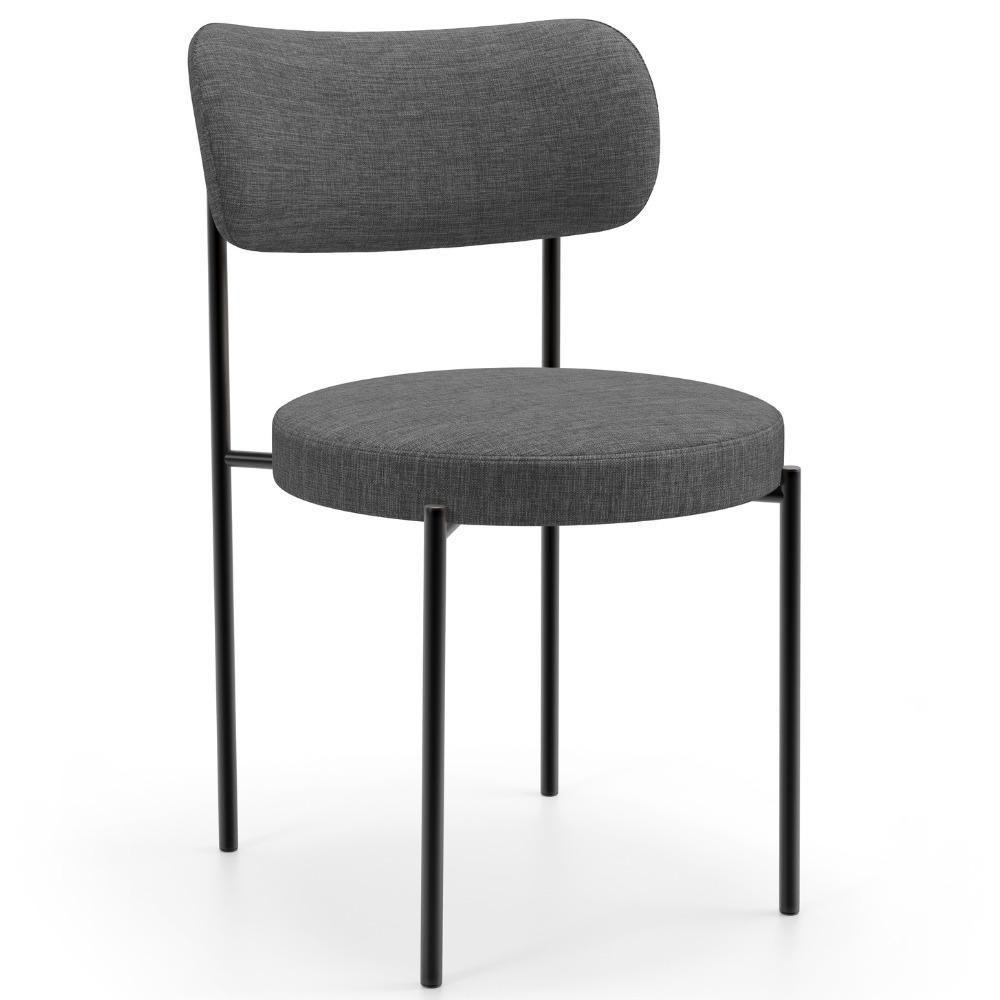 Kit 04 Cadeiras Estofadas Para Sala De Jantar Louise L02 Linho Cinza Escuro - Lyam Decor - 7