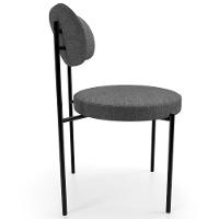 Kit 04 Cadeiras Estofadas Para Sala De Jantar Louise L02 Linho Cinza Escuro - Lyam Decor - 5