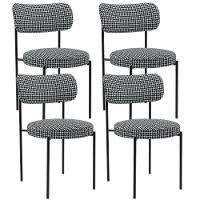 Kit 04 Cadeiras Estofadas Para Sala De Jantar Louise L02 Pied Poule - Lyam Decor - 1