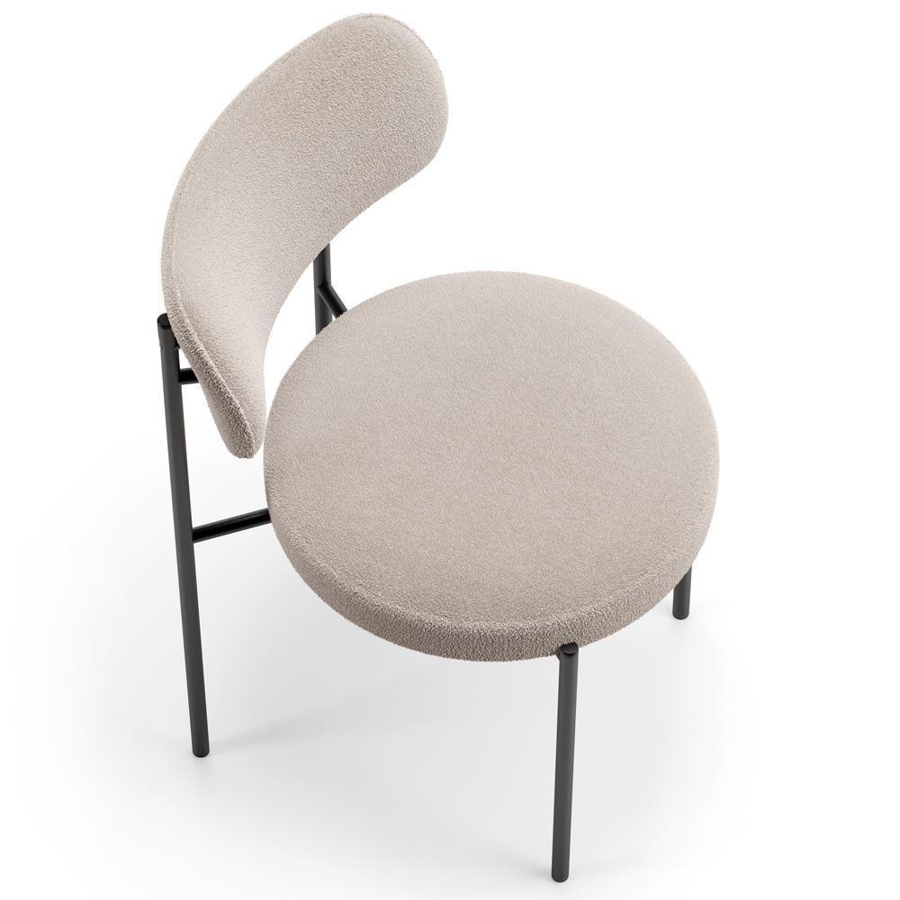 Kit 06 Cadeiras Estofadas Para Sala De Jantar Louise L02 Bouclê Creme - Lyam Decor - 2