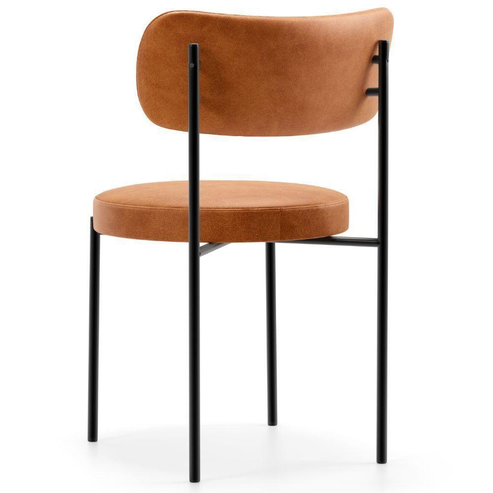 Kit 06 Cadeiras Estofadas Para Sala De Jantar Louise L02 Couríssimo Canela - Lyam Decor - 5