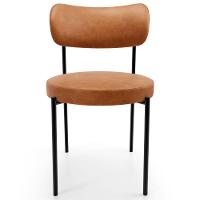 Kit 06 Cadeiras Estofadas Para Sala De Jantar Louise L02 Couríssimo Canela - Lyam Decor