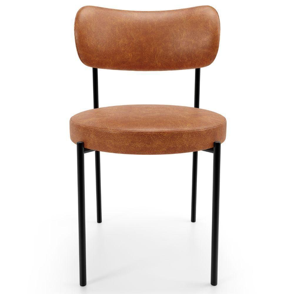 Kit 08 Cadeiras Estofadas Para Sala De Jantar Louise L02 Couríssimo Camel - Lyam Decor - 4