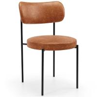 Kit 08 Cadeiras Estofadas Para Sala De Jantar Louise L02 Couríssimo Camel - Lyam Decor - 7