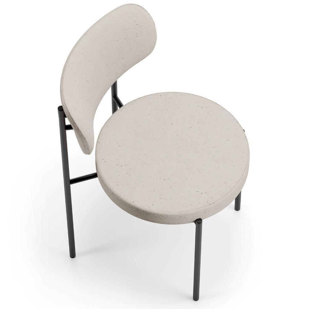 Kit 06 Cadeiras Estofadas Para Sala De Jantar Louise L02 Linho Cru - Lyam Decor - 2