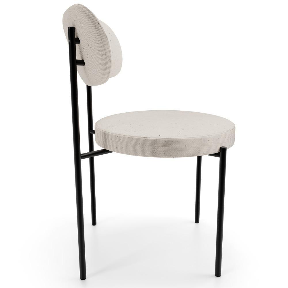 Kit 06 Cadeiras Estofadas Para Sala De Jantar Louise L02 Linho Cru - Lyam Decor - 8