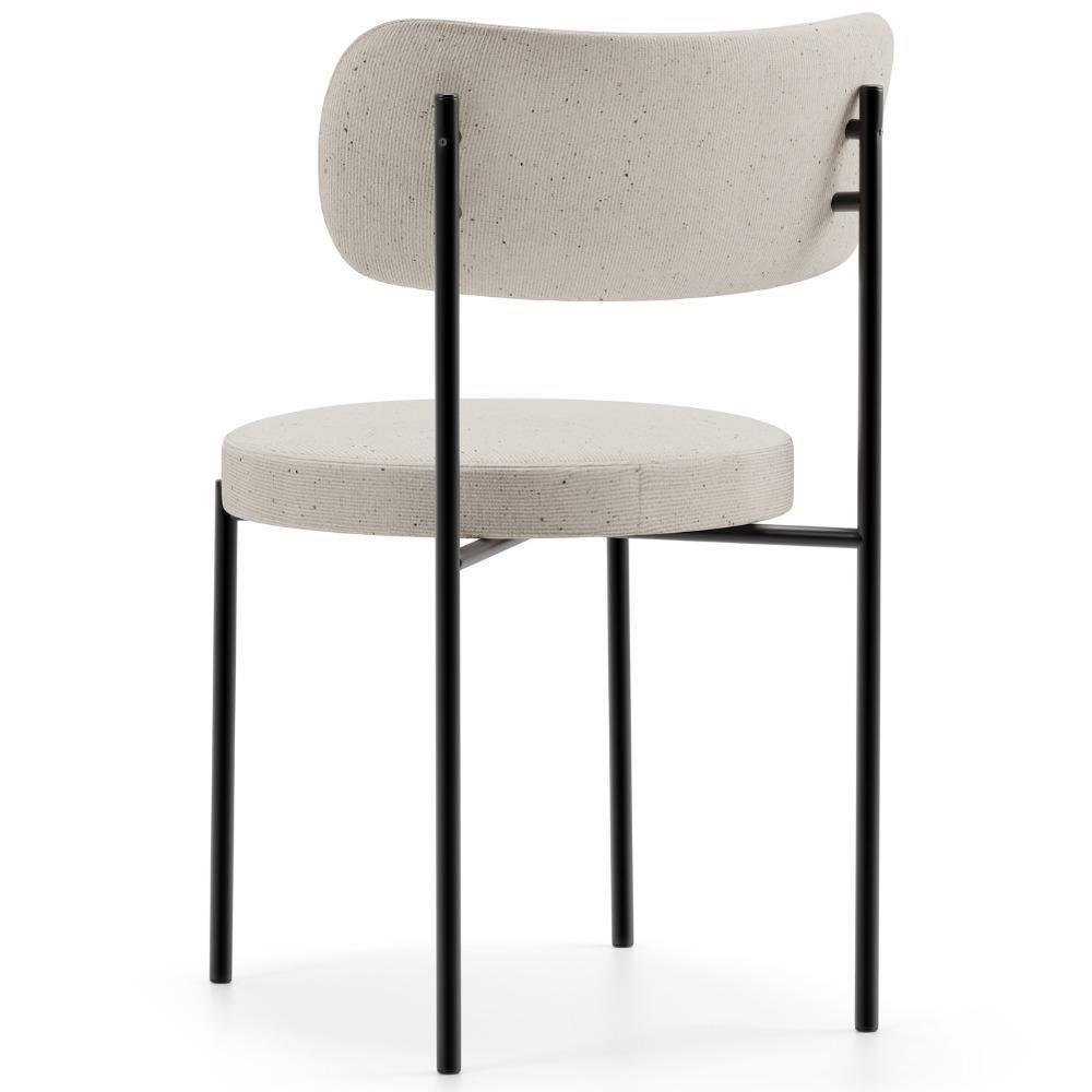 Kit 06 Cadeiras Estofadas Para Sala De Jantar Louise L02 Linho Cru - Lyam Decor - 9