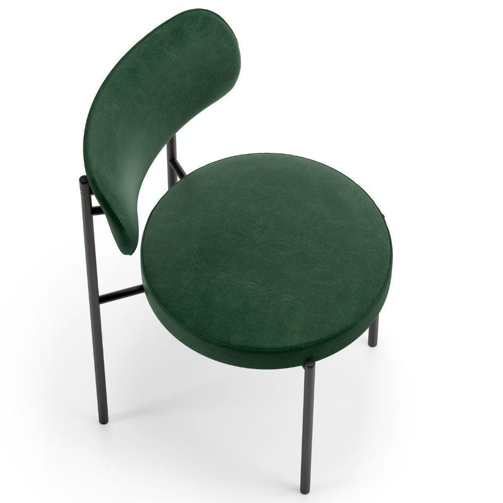 Kit 02 Cadeiras Estofadas Para Sala De Jantar Louise L02 Couríssimo Verde - Lyam Decor - 2