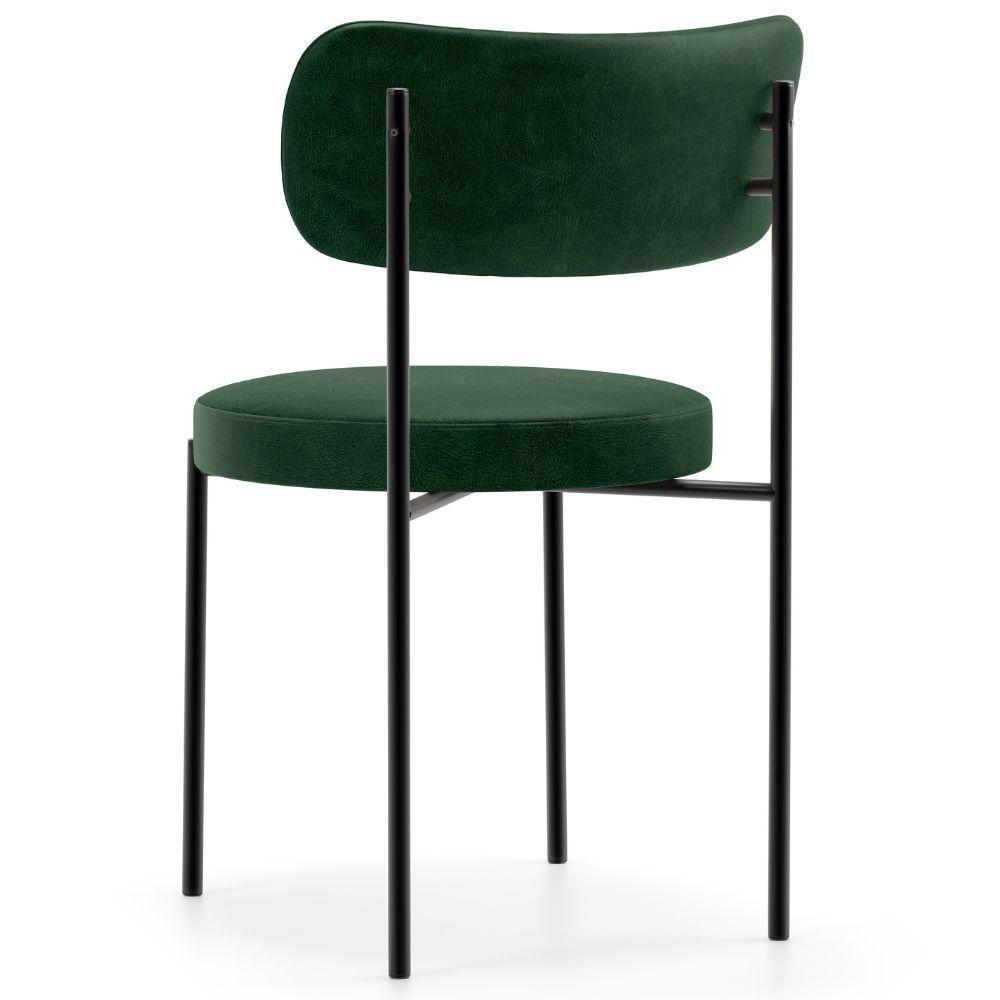 Kit 02 Cadeiras Estofadas Para Sala De Jantar Louise L02 Couríssimo Verde - Lyam Decor - 8